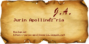 Jurin Apollinária névjegykártya